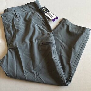 Eddie Bauer Womens Stretch Ripstop Crop Pants Size 14 Gray Hiking Travel NEW